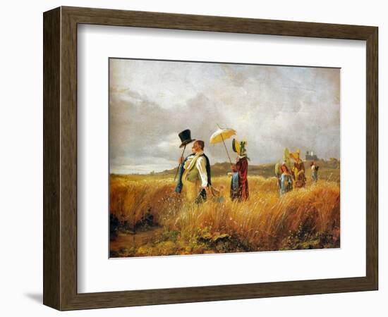 Sunday Stroll, 1841 (Oil on Wood)-Carl Spitzweg-Framed Giclee Print