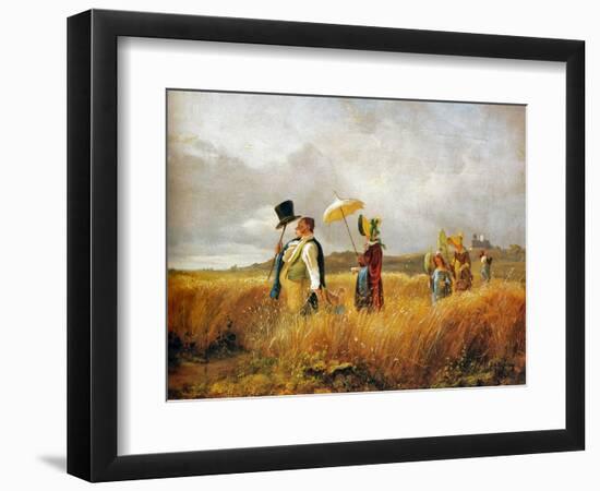 Sunday Stroll, 1841 (Oil on Wood)-Carl Spitzweg-Framed Giclee Print