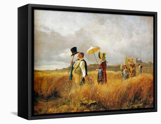 Sunday Stroll, 1841 (Oil on Wood)-Carl Spitzweg-Framed Premier Image Canvas