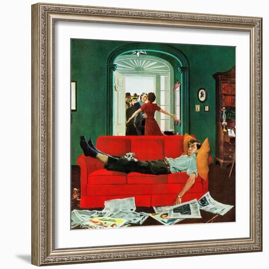 "Sunday Visitors", February 6, 1954-George Hughes-Framed Giclee Print