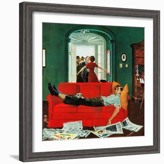 "Sunday Visitors", February 6, 1954-George Hughes-Framed Giclee Print