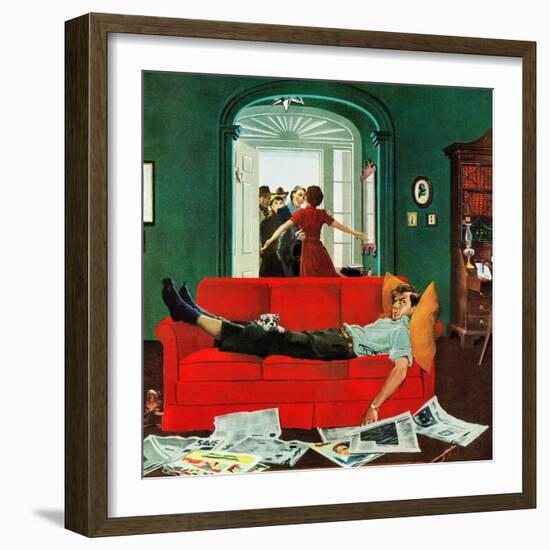 "Sunday Visitors", February 6, 1954-George Hughes-Framed Giclee Print