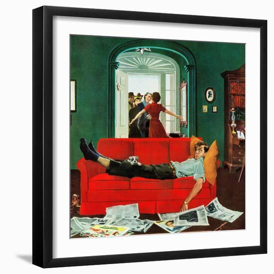 "Sunday Visitors", February 6, 1954-George Hughes-Framed Giclee Print