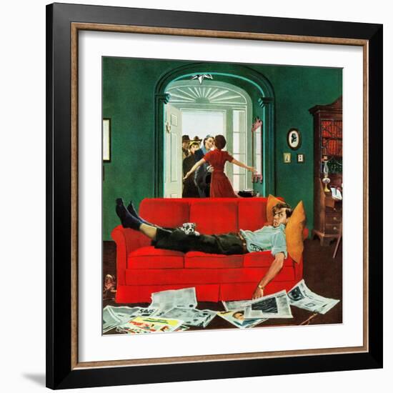 "Sunday Visitors", February 6, 1954-George Hughes-Framed Giclee Print