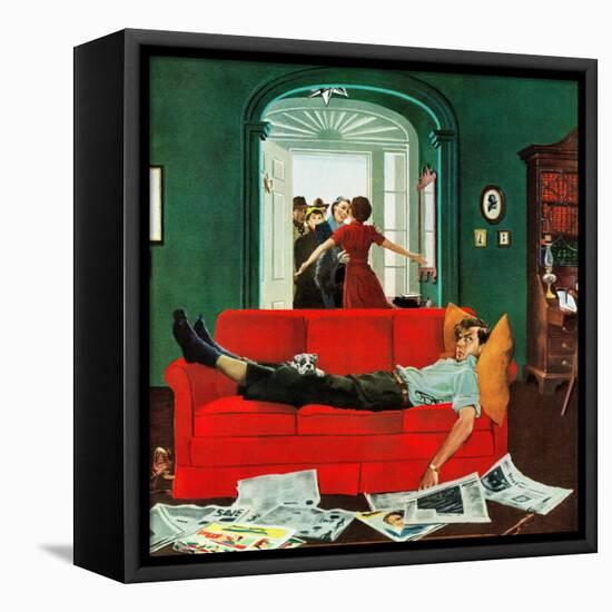 "Sunday Visitors", February 6, 1954-George Hughes-Framed Premier Image Canvas