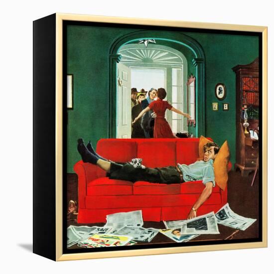 "Sunday Visitors", February 6, 1954-George Hughes-Framed Premier Image Canvas