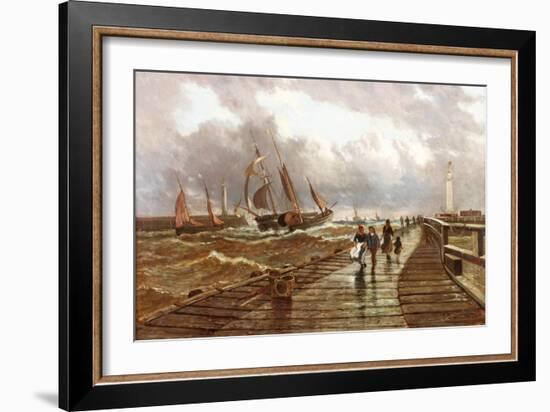 Sunderland Piers, 1843, 1886-John James Syer-Framed Giclee Print