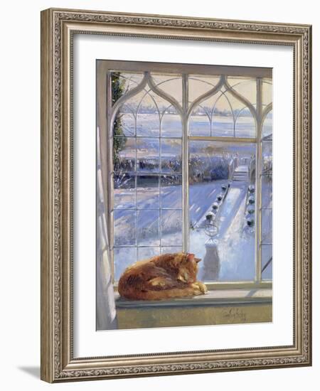 Sundial and Cat-Timothy Easton-Framed Giclee Print