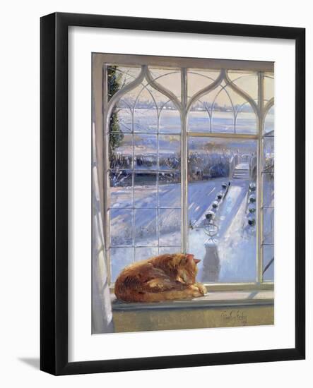 Sundial and Cat-Timothy Easton-Framed Giclee Print