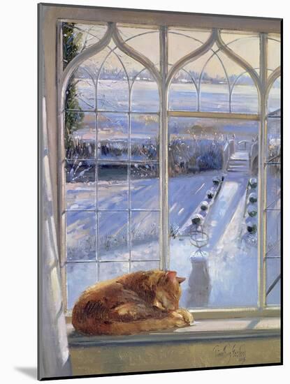 Sundial and Cat-Timothy Easton-Mounted Giclee Print