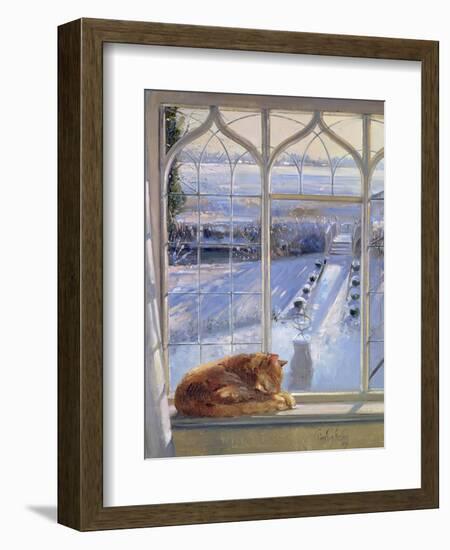 Sundial and Cat-Timothy Easton-Framed Giclee Print