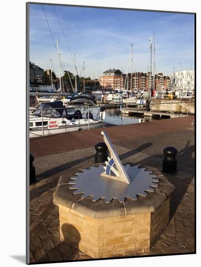 Sundial at Ipswich Haven Marina, Ipswich, Suffolk, England, United Kingdom, Europe-Mark Sunderland-Mounted Photographic Print