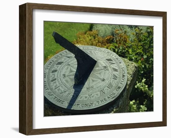 Sundial, Little Hall, Lavenham, Suffolk, England, UK-Westwater Nedra-Framed Photographic Print