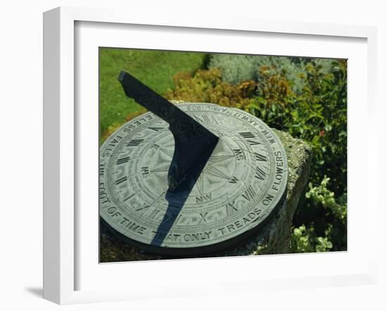 Sundial, Little Hall, Lavenham, Suffolk, England, UK-Westwater Nedra-Framed Photographic Print