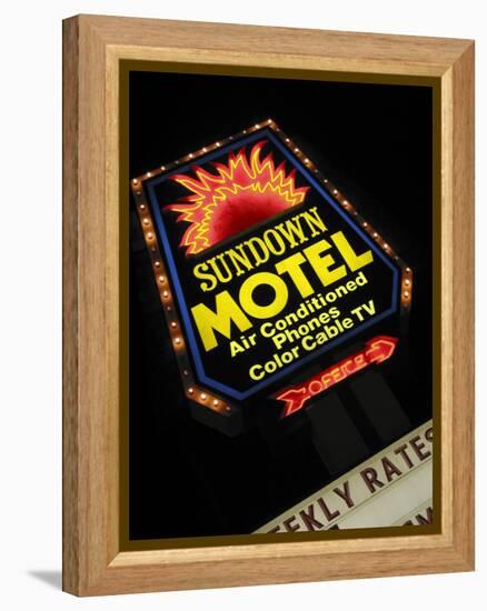 Sundown Motel Sign, Sheridan, Wyoming, USA-Nancy & Steve Ross-Framed Premier Image Canvas
