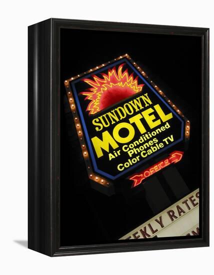 Sundown Motel Sign, Sheridan, Wyoming, USA-Nancy & Steve Ross-Framed Premier Image Canvas