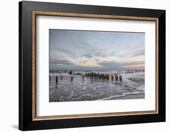 Sundown on the beach Kühlungsborn, the Baltic Sea, Mecklenburg Western Pomerania-UtArt-Framed Photographic Print