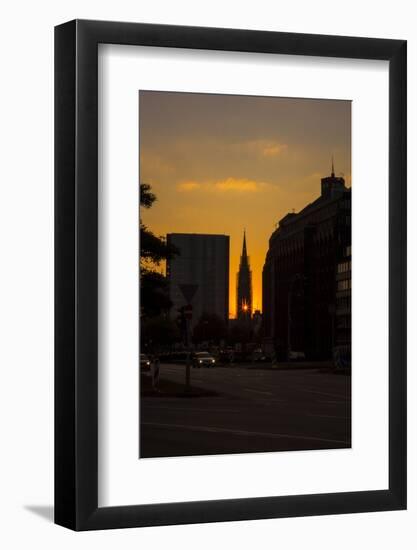 Sundown Shining Through a Window of a Hamburg Church-Petra Daisenberger-Framed Photographic Print