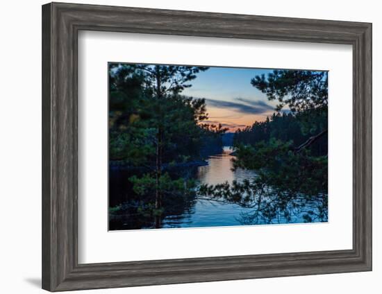 Sundown, Stora Le Lake, Dalsland, Götaland, Sweden-Andrea Lang-Framed Photographic Print