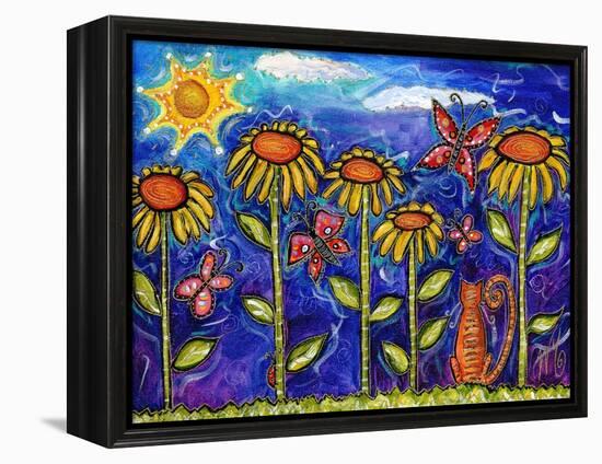Sundown Sunflowers-Wyanne-Framed Premier Image Canvas