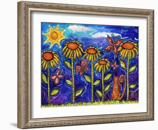 Sundown Sunflowers-Wyanne-Framed Giclee Print