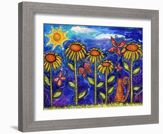 Sundown Sunflowers-Wyanne-Framed Giclee Print