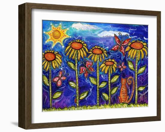 Sundown Sunflowers-Wyanne-Framed Giclee Print