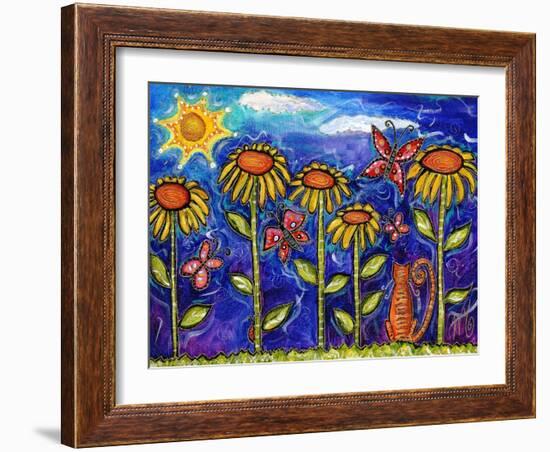 Sundown Sunflowers-Wyanne-Framed Giclee Print