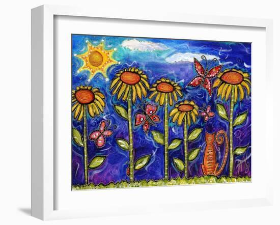 Sundown Sunflowers-Wyanne-Framed Giclee Print