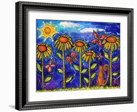 Sundown Sunflowers-Wyanne-Framed Giclee Print
