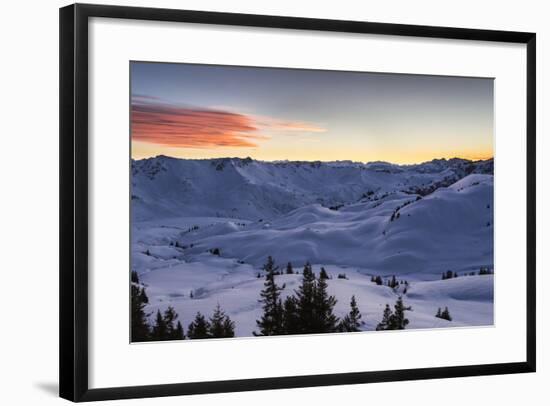 Sundown, Sunser Alp, Valley, Snow-Jurgen Ulmer-Framed Photographic Print