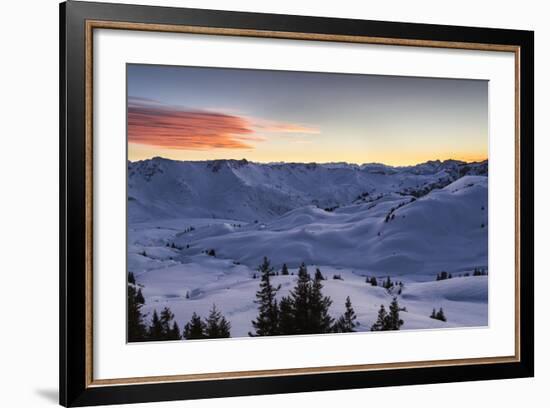 Sundown, Sunser Alp, Valley, Snow-Jurgen Ulmer-Framed Photographic Print