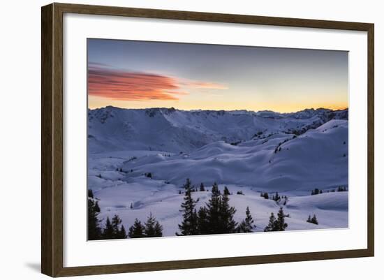 Sundown, Sunser Alp, Valley, Snow-Jurgen Ulmer-Framed Photographic Print