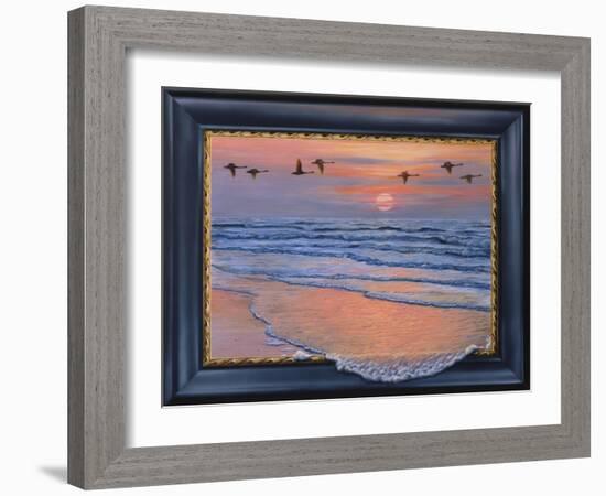 Sundown with Swans-Harro Maass-Framed Giclee Print