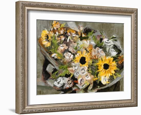 Sunflower Bouquet III-Melissa Wang-Framed Art Print