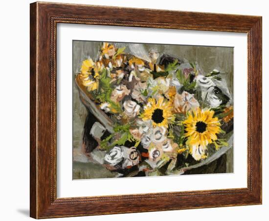 Sunflower Bouquet III-Melissa Wang-Framed Art Print