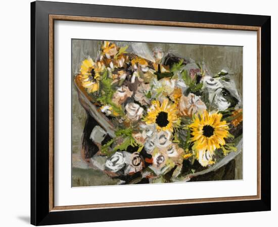 Sunflower Bouquet III-Melissa Wang-Framed Art Print