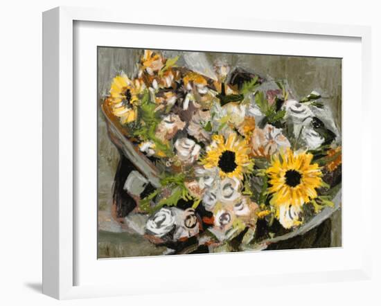 Sunflower Bouquet III-Melissa Wang-Framed Art Print