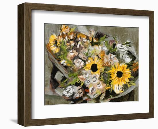 Sunflower Bouquet III-Melissa Wang-Framed Premium Giclee Print