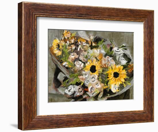 Sunflower Bouquet III-Melissa Wang-Framed Premium Giclee Print