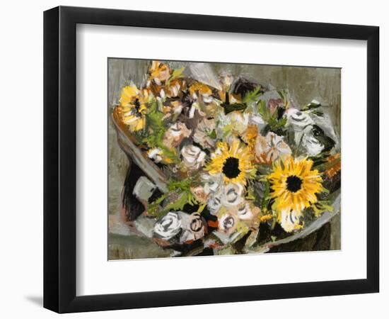 Sunflower Bouquet III-Melissa Wang-Framed Premium Giclee Print