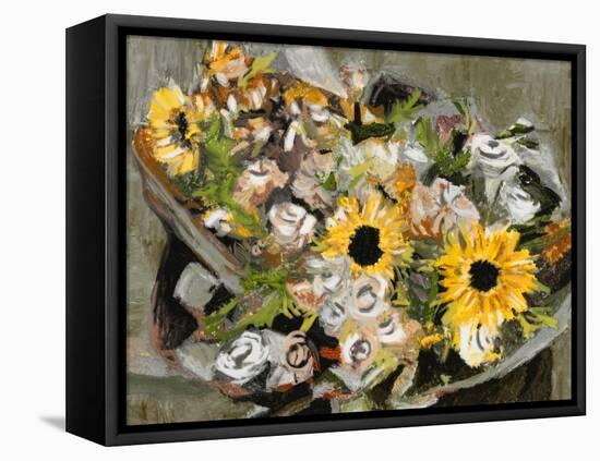 Sunflower Bouquet III-Melissa Wang-Framed Stretched Canvas