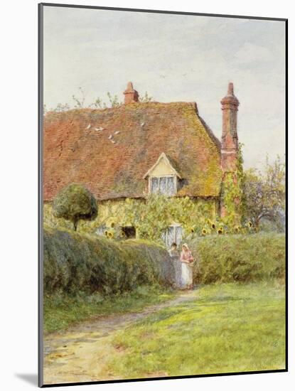 Sunflower Cottage-Helen Allingham-Mounted Giclee Print