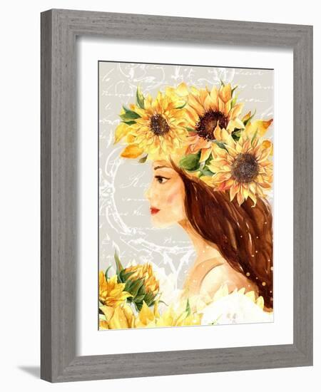 Sunflower Girl I-Irina Trzaskos Studios-Framed Giclee Print