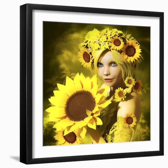 Sunflower Girl-Atelier Sommerland-Framed Art Print