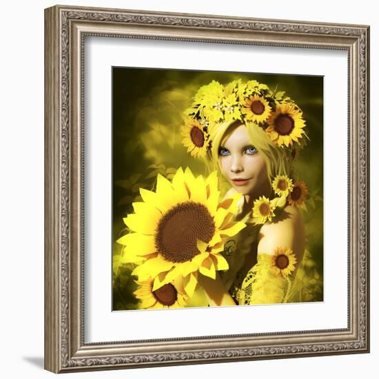 Sunflower Girl-Atelier Sommerland-Framed Art Print