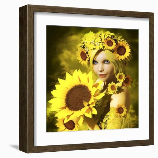 Sunflower Girl-Atelier Sommerland-Framed Art Print