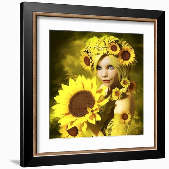 Sunflower Girl-Atelier Sommerland-Framed Art Print