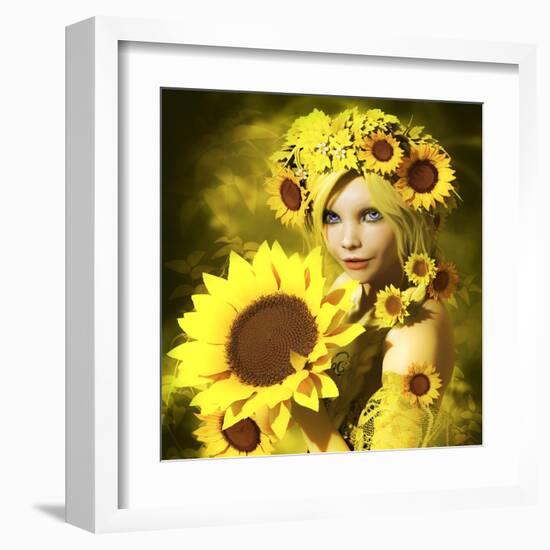 Sunflower Girl-Atelier Sommerland-Framed Art Print