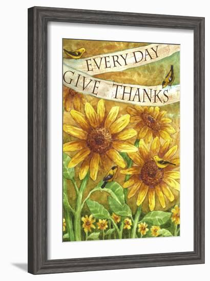 Sunflower Give Thanks Everyday-Melinda Hipsher-Framed Giclee Print